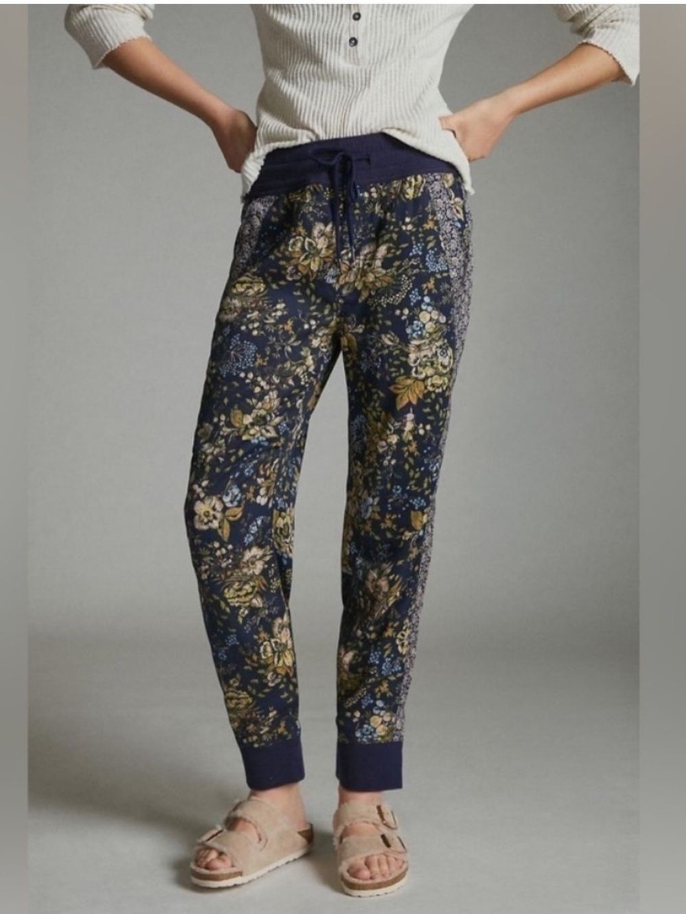 Anthropologie Kallie Blue Floral Jogger Pants Womens XS